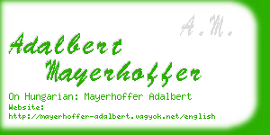 adalbert mayerhoffer business card